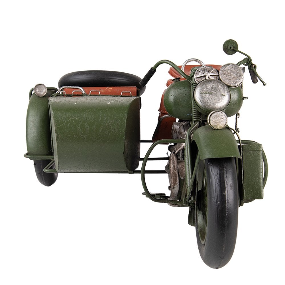 Miniatuur motor decoratie 38x26x18 cm groen ijzer