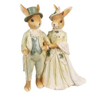 Figurine Rabbit 21 cm Brown Green Polyester