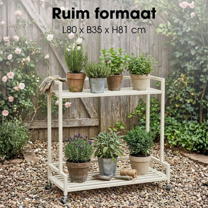 Plantenstandaard 80x35x81 cm gebroken wit