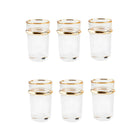 Glass Gold Rim teacups 175 ml - lot of 6