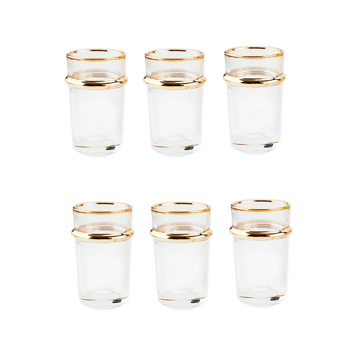 Glass Gold Rim teacups 175 ml - lot of 6