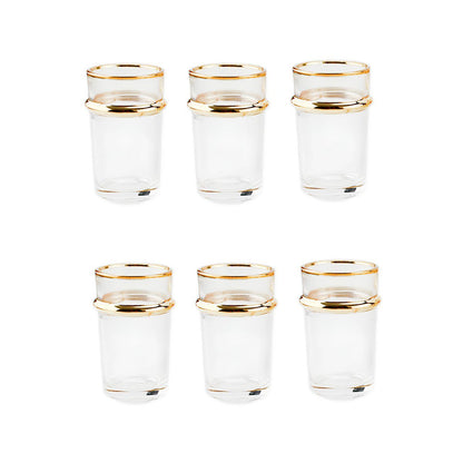 Glass Gold Rim teacups 175 ml - lot of 6
