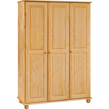 Kledingkast massief grenenhout 120x52x178 cm bruin