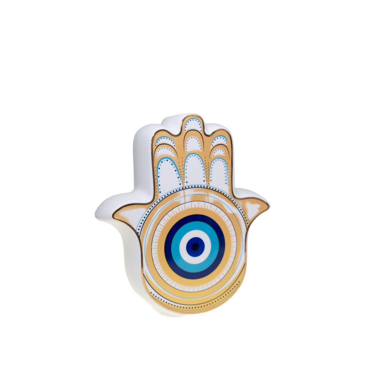 Handvaas 17.5x6.2x20 cm wit goud blauw