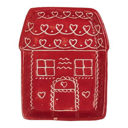Dinner Plate House 15x19x3 cm Red Ceramic