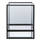 Kaarsenhouder orkaan 12x12x15 cm zwart glas metaal