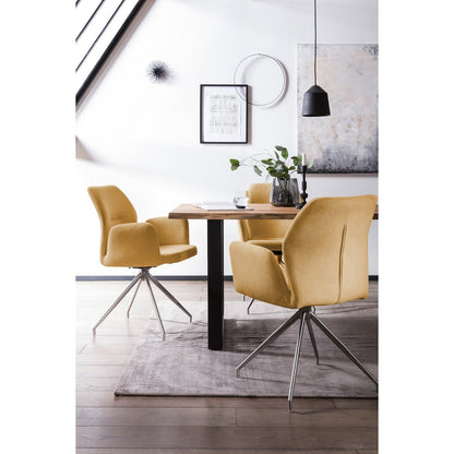 Fauteuil draaibaar geel 60x62x89 cm