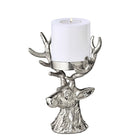 Kandelaar hert 20 cm aluminium zilver