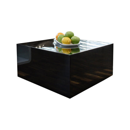 Salontafel 60x60x30 cm hoogglans zwart MDF