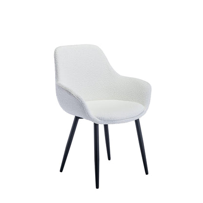 Fauteuil bouclé wit set van 2