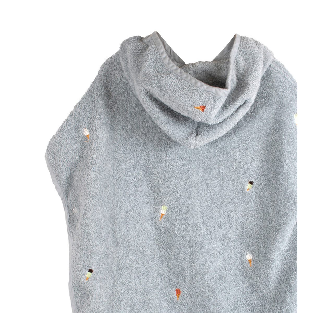 Strandponcho biologisch katoen parelblauw