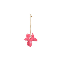 Kerstornament ballon hond keramiek roze 6,5x3x6 cm