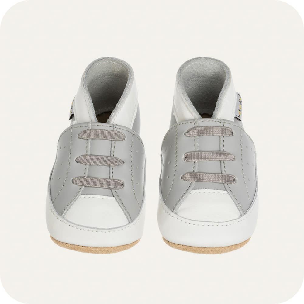 Babyslofjes leer grijs sneaker