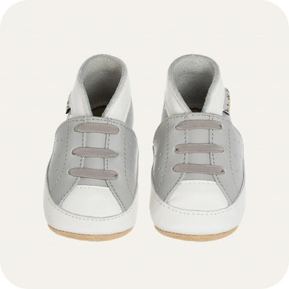 Babyslofjes leer grijs sneaker