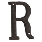 IJzeren letter R 13 cm bruin