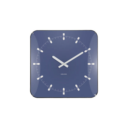 Wandklok 35x35 cm plastic blauw