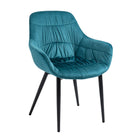 Armchair with honeycomb quilting velvet turquoise