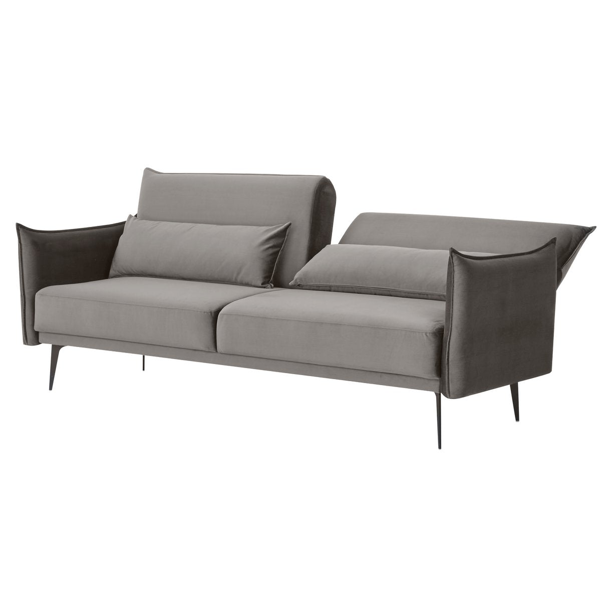 3-zits bank fluweel grijs 207x86x88 cm