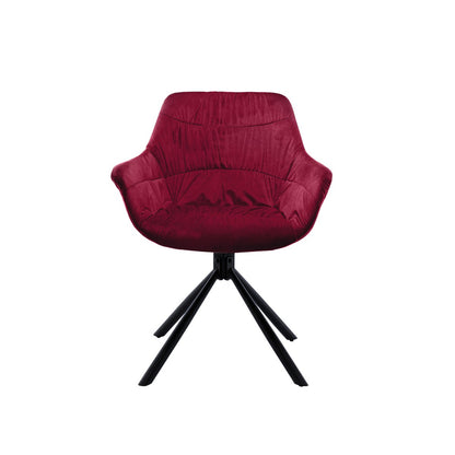 Fauteuil met honingraatstiksel in rood fluweel