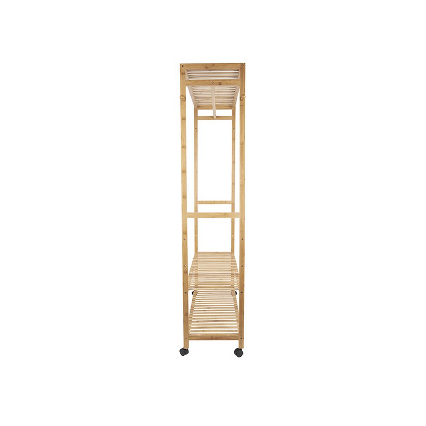 Kledingrek bamboe 113x165 cm met wielen