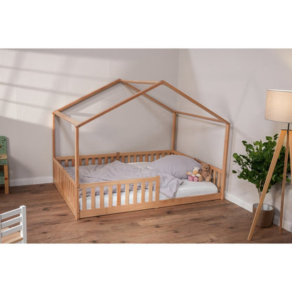 Tissi® vloerbed / huisbed Enno 90x200 cm Beech Nature incl. Opt. Dak
