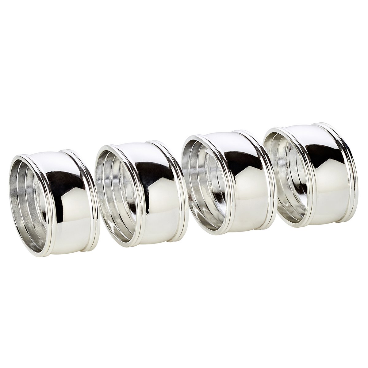 Servetringen set van 4 verzilverd 6 cm