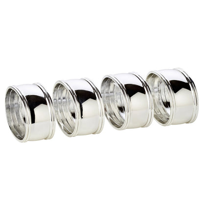 Servetringen set van 4 verzilverd 6 cm