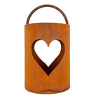 Tuindecoratielantaarn metaal roest hart 20/28 cm