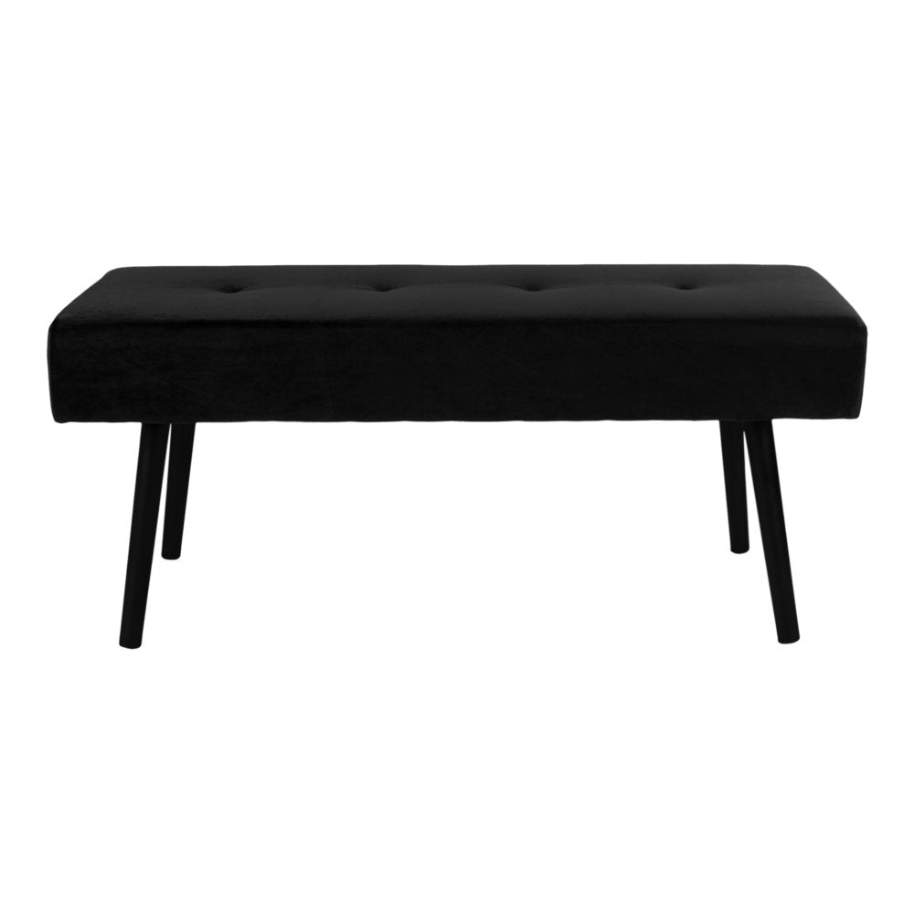 Bank 100x35x44cm zwart fluweel