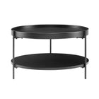Salontafel rond Ø 69 cm zwart MDF essenhoutfineer