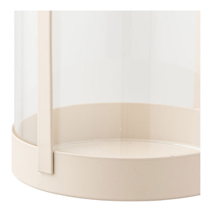 Kandelaar glas metaal beige set van 2