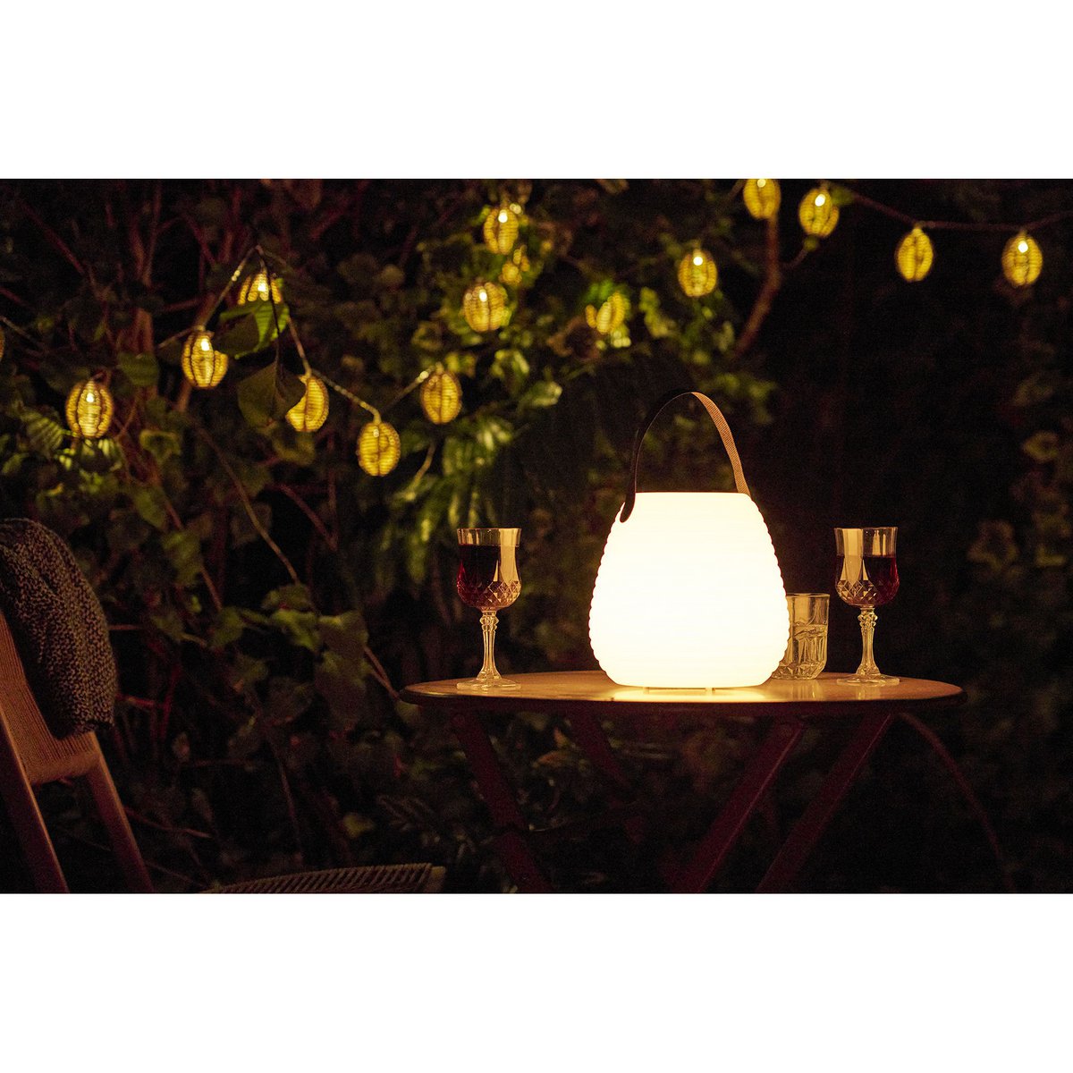 Derry LED lamp, rechargeable, white, ø21 cm