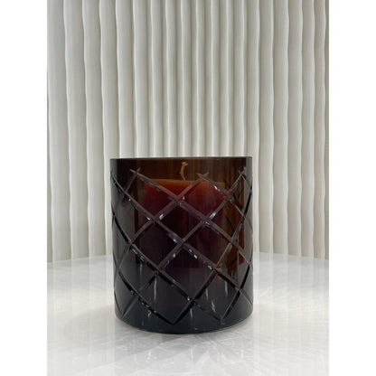 Windlicht 14 cm glas bruin