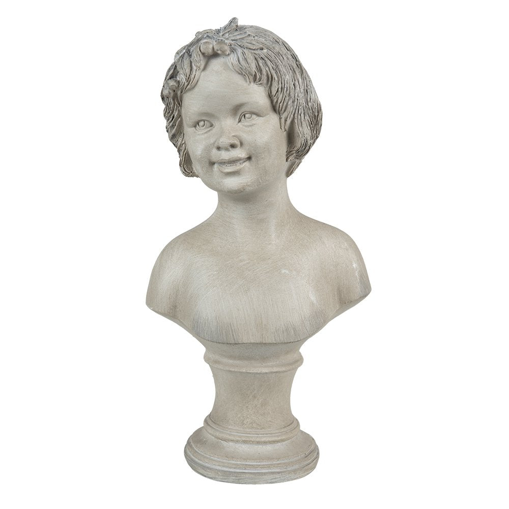 Beeld meisje 14x9x27 cm beige polyresin