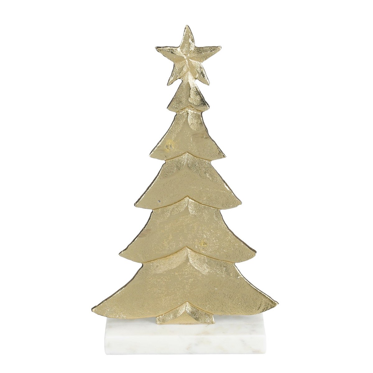 Kerstboom decoratie 32 cm aluminium goud marmer