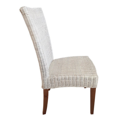 Eetkamer Stoelen Rattan Set Van 4 Stuks Wit Cardine Modern