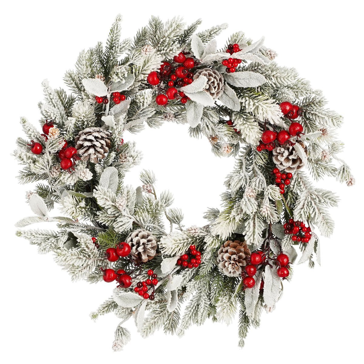 Kerstkrans Ø50 cm groen met besjes
