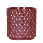 Red Decorative Pot with Diamond Texture Ø9 cm