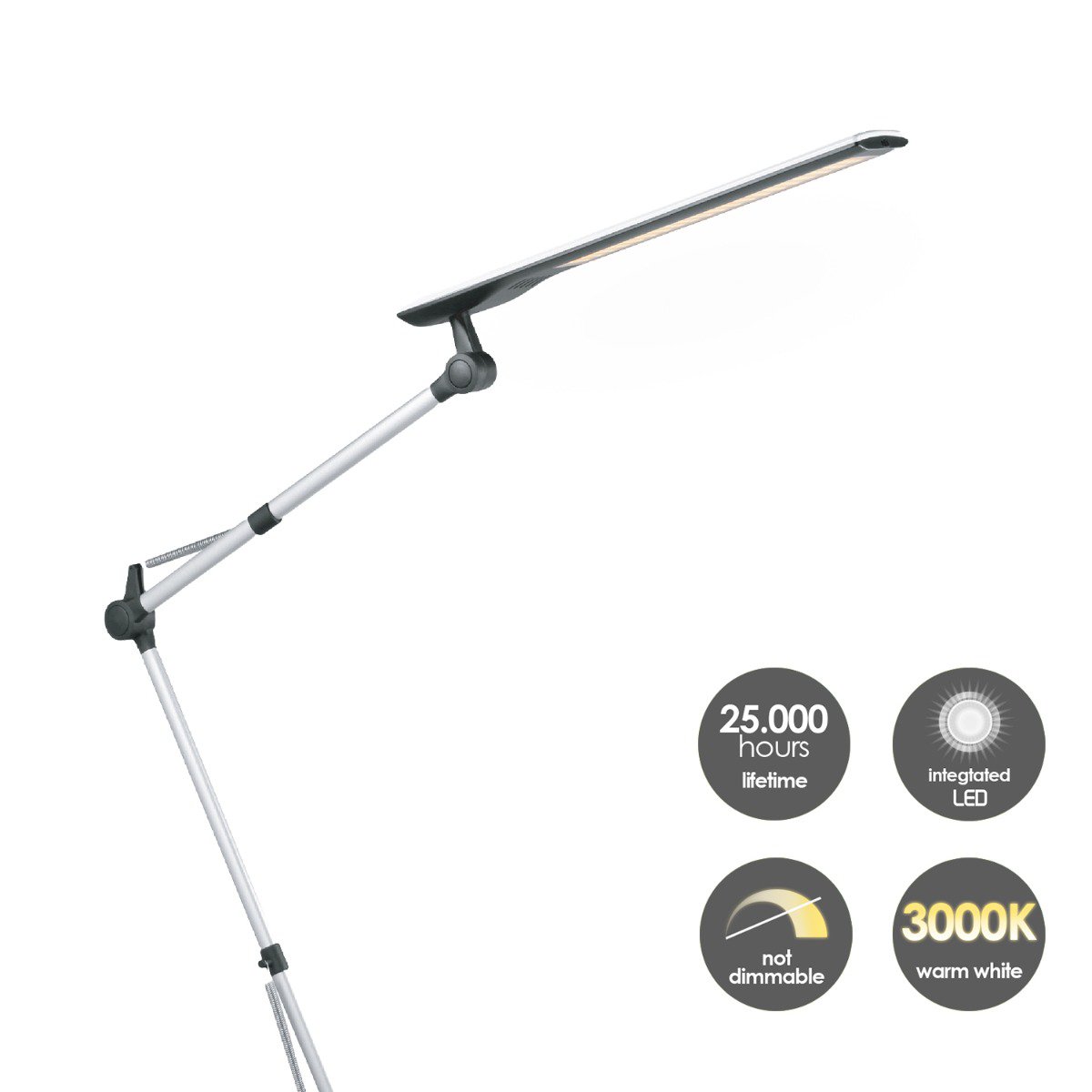 Home Sweet Home Led Bureaulamp 4W Zilver Zwart Verstelbare