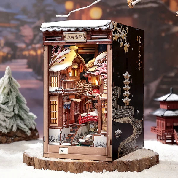Booknook La Neige á Kyoto 19,5x12x22 cm berkenhout