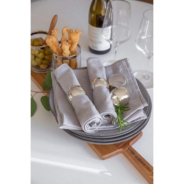 Servetringen set van 4 Ø 4 cm metaal zilver
