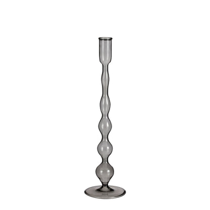 Kandelaar 33 cm glas donkergrijs