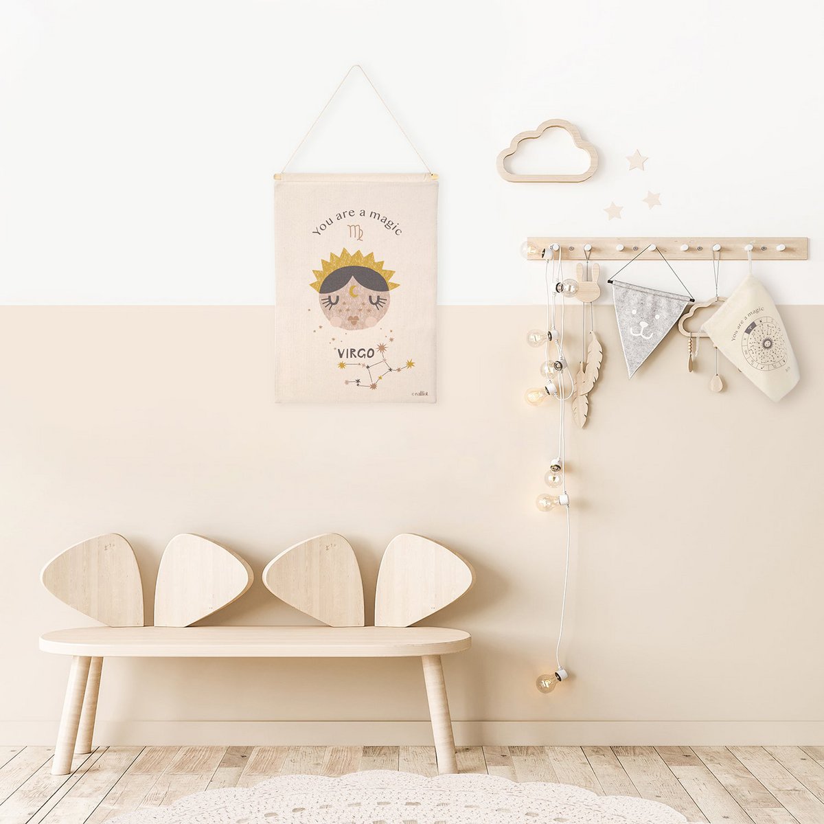 LITTLE VIRGIN children's wall art Virgo zodiac sign