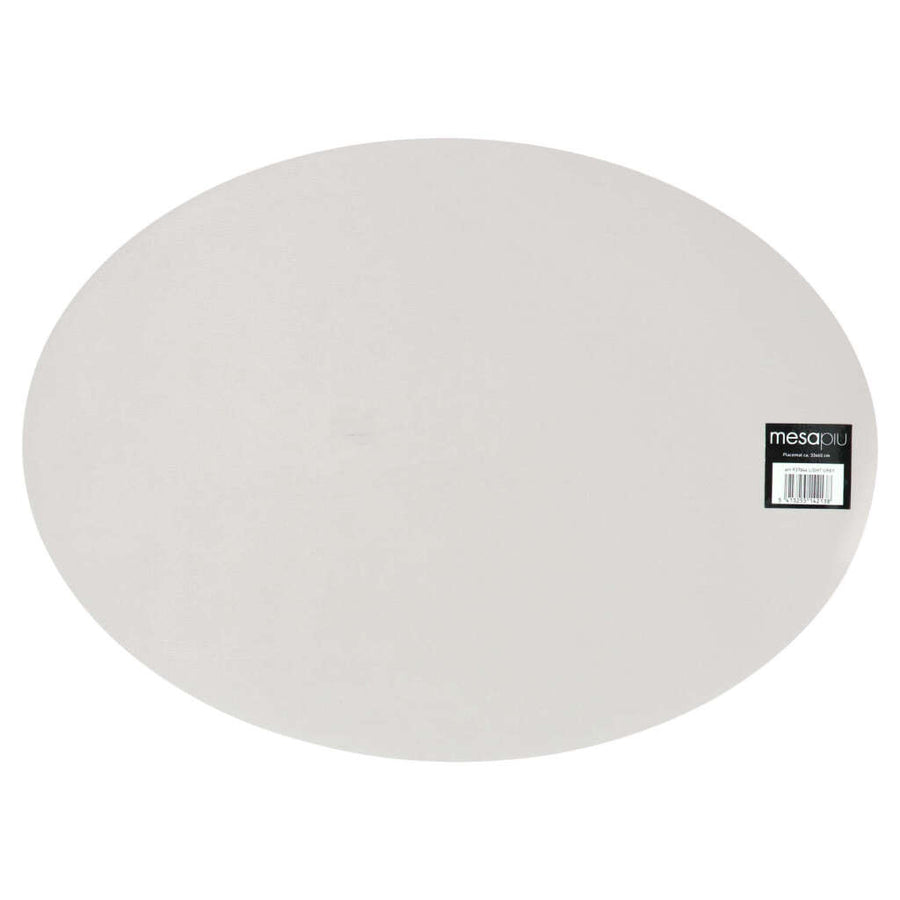 Mesapiu  Placemat Lederlook Light Grey Ovaal 45X33 Cm