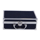 Make-up koffer aluminium donkerblauw glitter