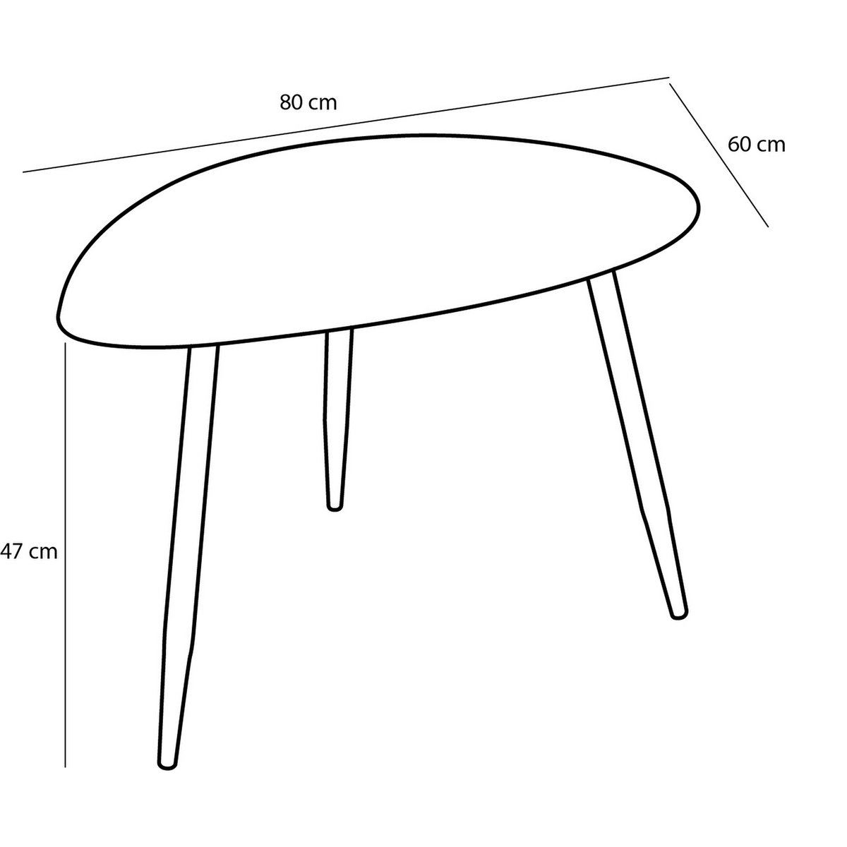 Bijzettafels set 2 zwart metaal L80 B60 H47 cm