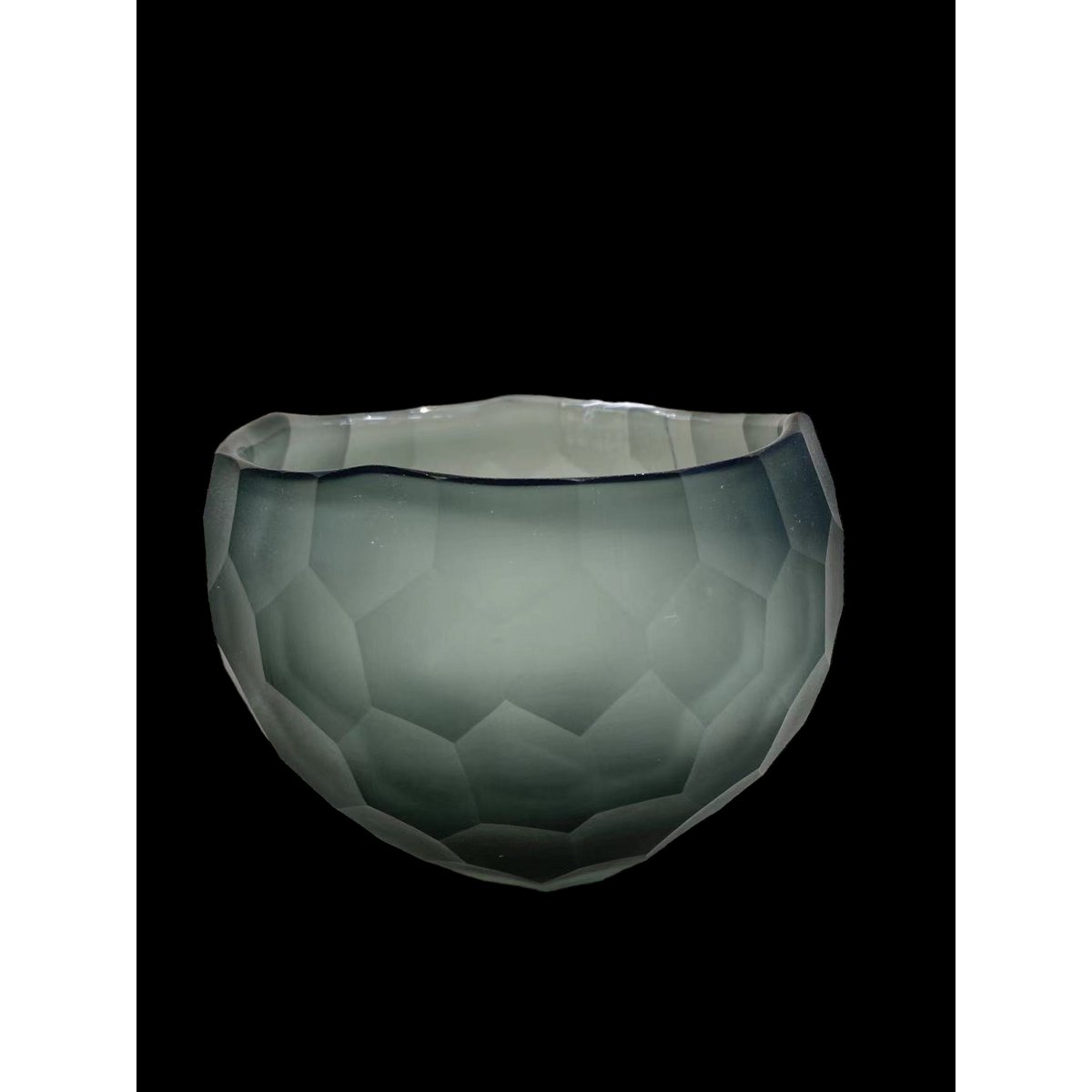 Kom 15 cm grijs glas