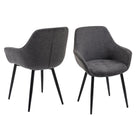 Fauteuils set 2 antraciet 64x59x86 cm