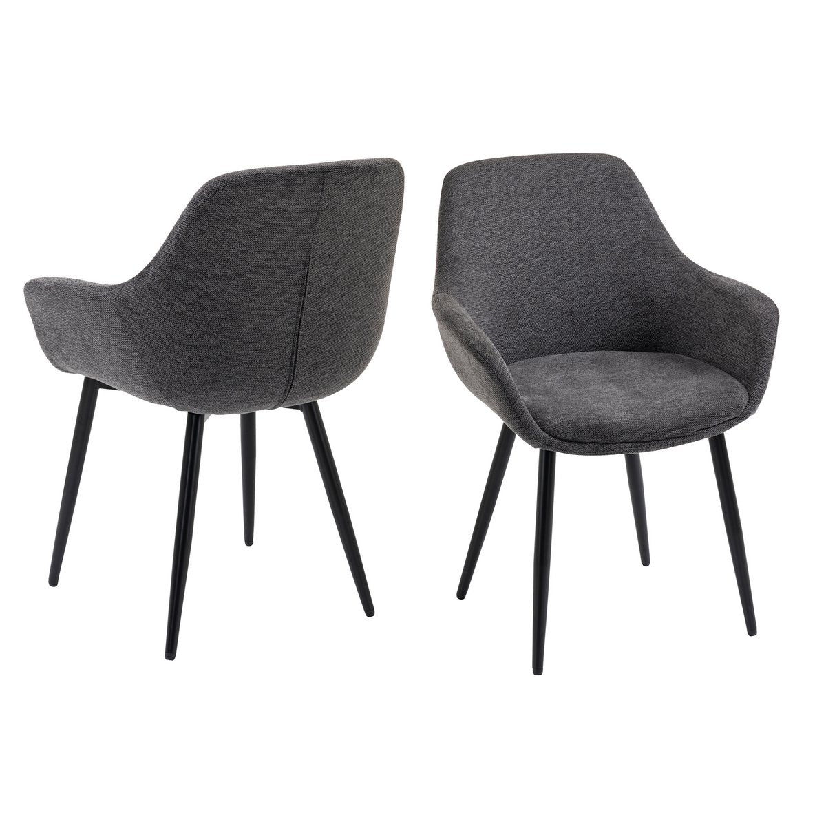 Fauteuils set 2 antraciet 64x59x86 cm