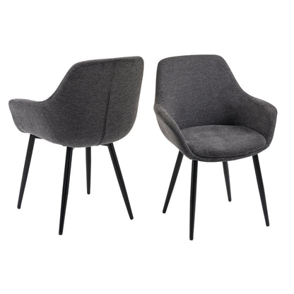 Fauteuils set 2 antraciet 64x59x86 cm